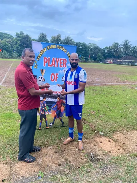 Player of the Match Pushparaj Mandrekar, 20 August