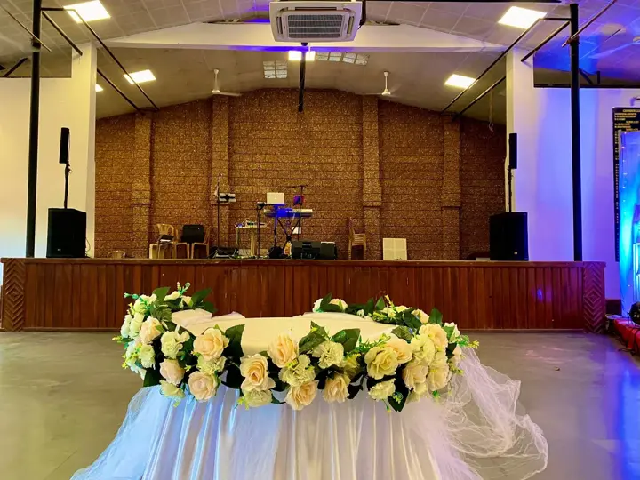 The stage, ready for the couple