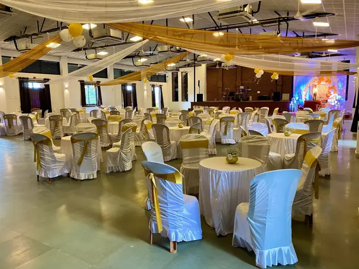 Tables laid for a celebration